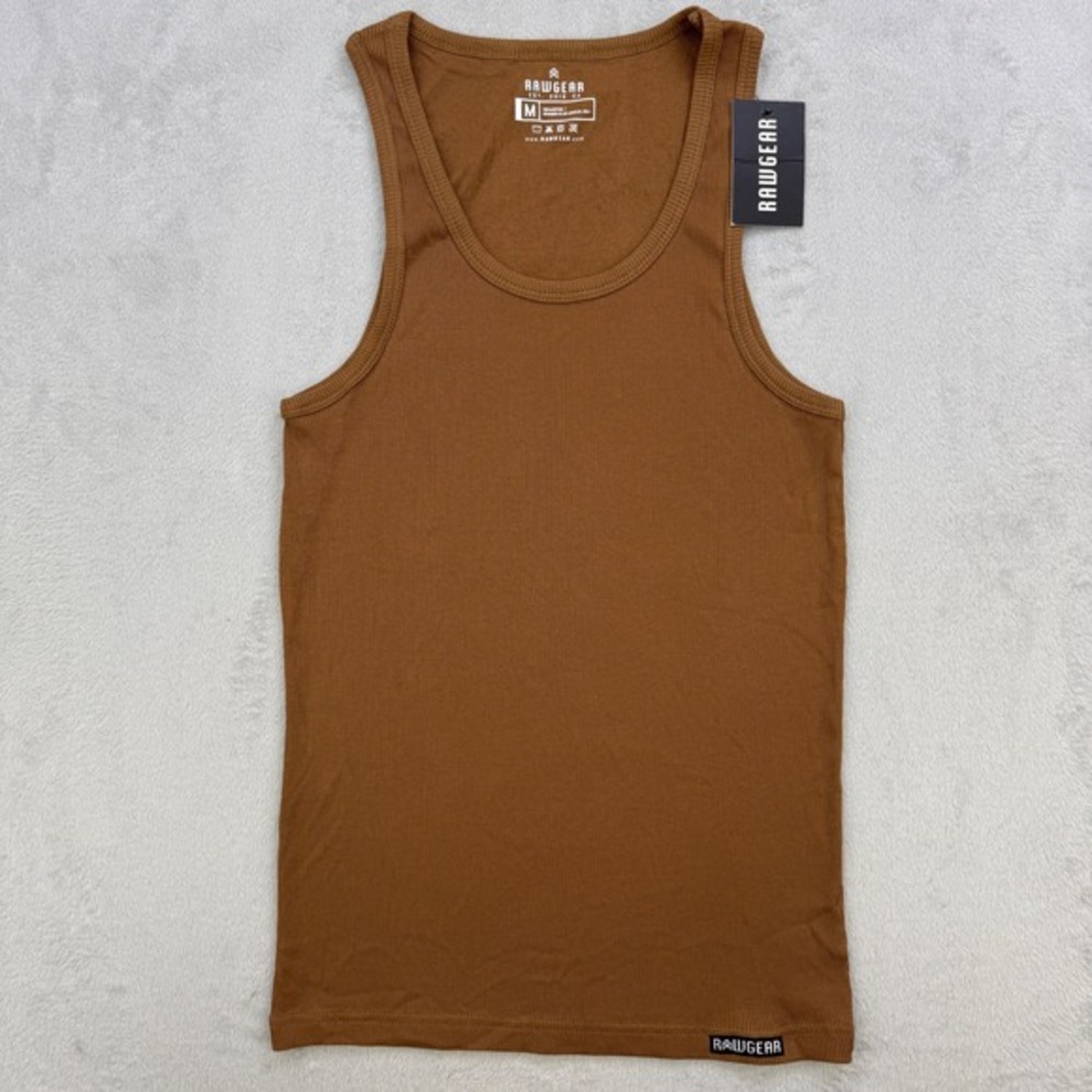 RAWGEAR Shirt Mens Large Ribbed Tank‎ Top Sleeveless Muscle Fit Workout Flex